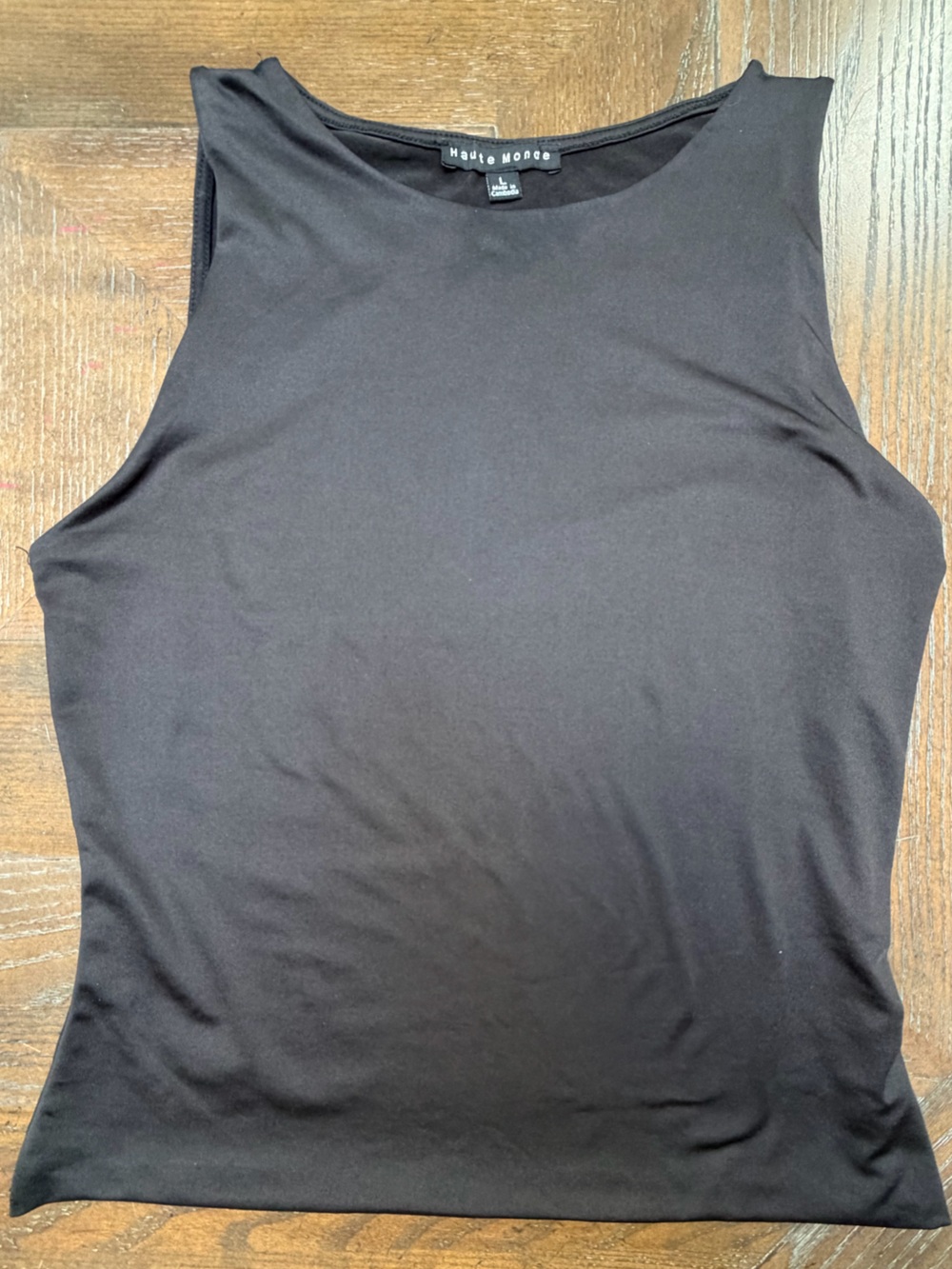 Haute Monde Black Sleeveless Stretch Tank Top Size Large